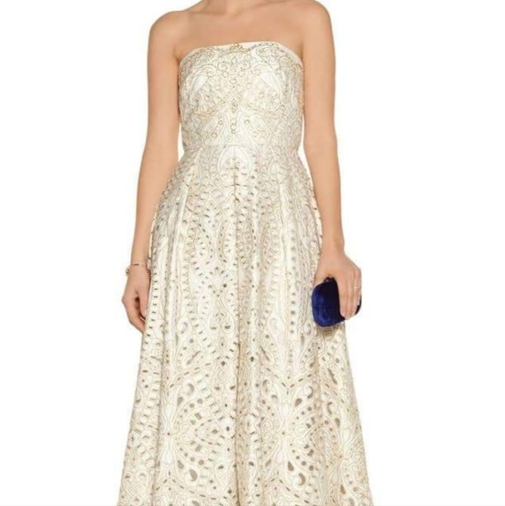Marchesa Notte Strapless Gown Dress